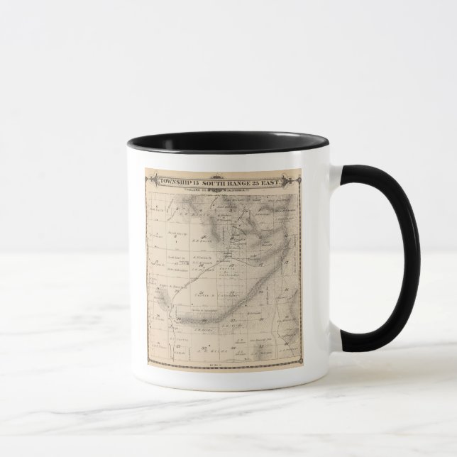 Caneca Mapa da Seção do Condado de Tulare T15S R25E (Direita)