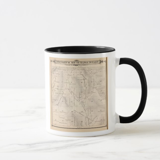 Caneca Mapa da Seção do Condado de Tulare T16S R26E (Direita)
