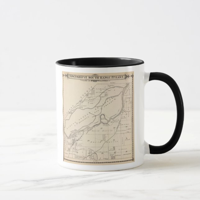 Caneca Mapa da Seção do Condado de Tulare T17S R22E (Direita)