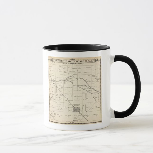 Caneca Mapa da Seção do Condado de Tulare T17S R25E (Direita)