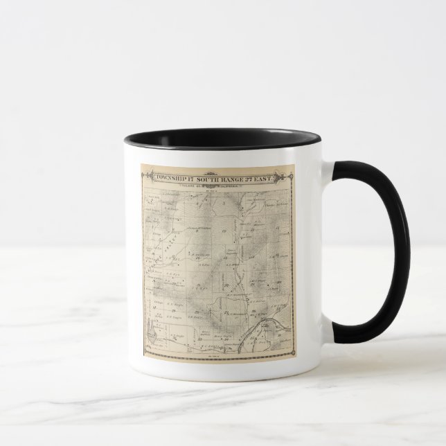 Caneca Mapa da Seção do Condado de Tulare T17S R27E (Direita)