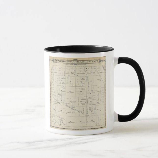 Caneca Mapa da Seção do Condado de Tulare T20S R26E (Direita)