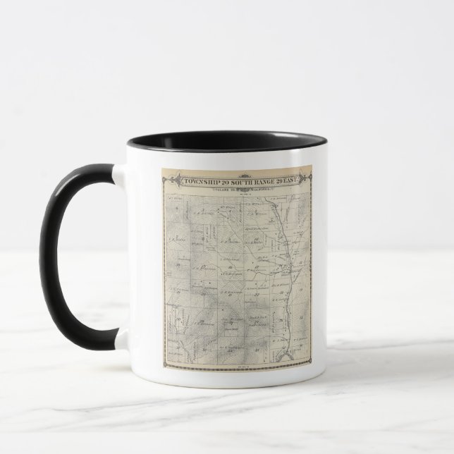 Caneca Mapa da Seção do Condado de Tulare T20S R29E (Esquerda)