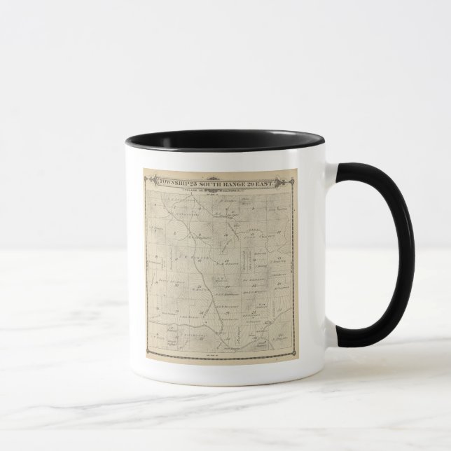 Caneca Mapa da Seção do Condado de Tulare T23S R29E (Direita)
