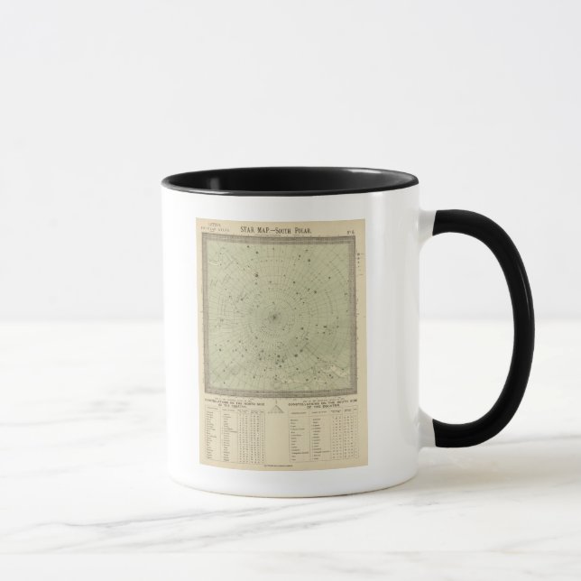 Caneca Mapa das estrelas da região polar sul (Direita)