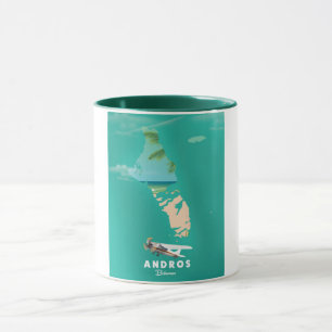 Caneca Mapa das férias de Andros Bahamas