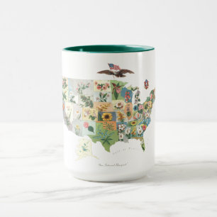 Caneca Mapa das Flores dos Estados Unidos - Nosso Buquê 