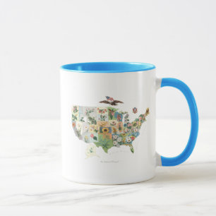 Caneca Mapa das Flores dos Estados Unidos - Nosso Buquê 