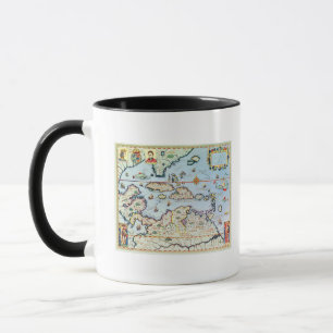 Caneca Mapa das ilhas das Caraíbas
