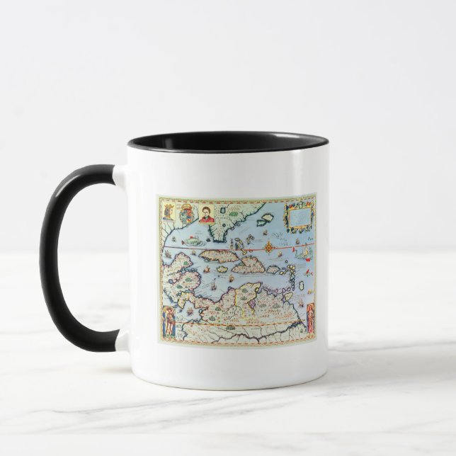 Caneca Mapa das ilhas das Caraíbas (Esquerda)