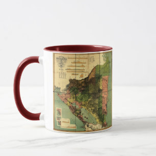 Caneca Mapa de 1898 oficiais de Nicarágua