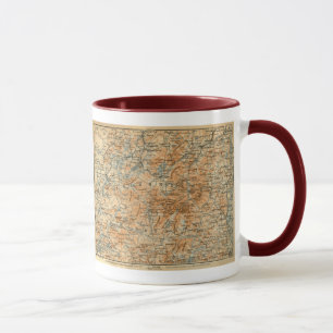 Caneca Mapa de 1909 Adirondacks do guia do viagem do