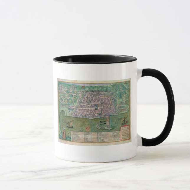 Caneca Mapa de Argel, de "Civitates Orbis Terrarum" perto (Direita)