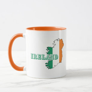 Caneca Mapa de Arte Simples da Irlanda Moderna irlandesa