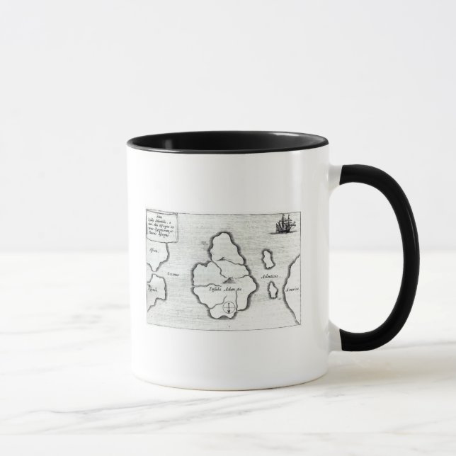 Caneca Mapa de Atlantis, 'de Mundus Subterraneus (Direita)