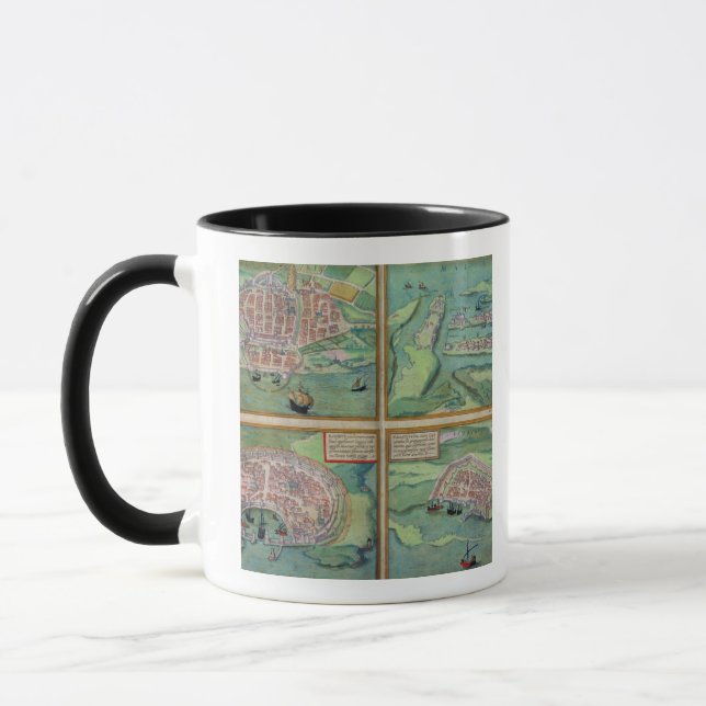 Caneca Mapa de Calais, de Malta, de Rodes, e de (Esquerda)