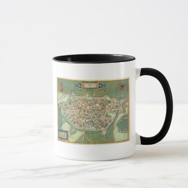Caneca Mapa de Cambrai, de "Civitates Orbis Terrarum" (Direita)