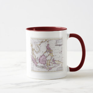 Caneca Mapa de China & de Indonésia 1710