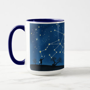 Caneca Mapa de Constelação de Linhas de Riso da Mamãe