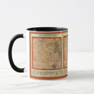 Caneca Mapa de Elgin Illinois 1871