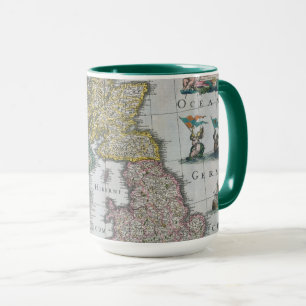 Caneca Mapa de Grâ Bretanha   1631