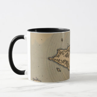 Caneca Mapa de Ilha Vintage Antigo Fantasia Cartografia