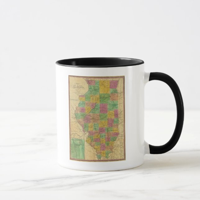 Caneca Mapa de Illinois (Direita)