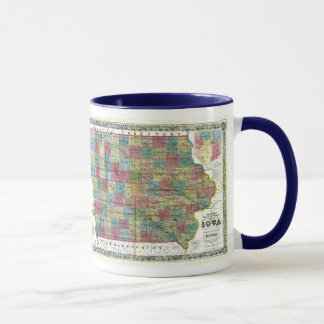Caneca Mapa de Iowa e bandeira do estado