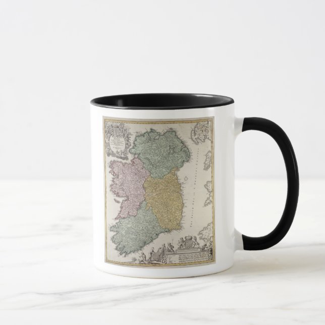 Caneca Mapa de Ireland que mostra as províncias de Ulster (Direita)