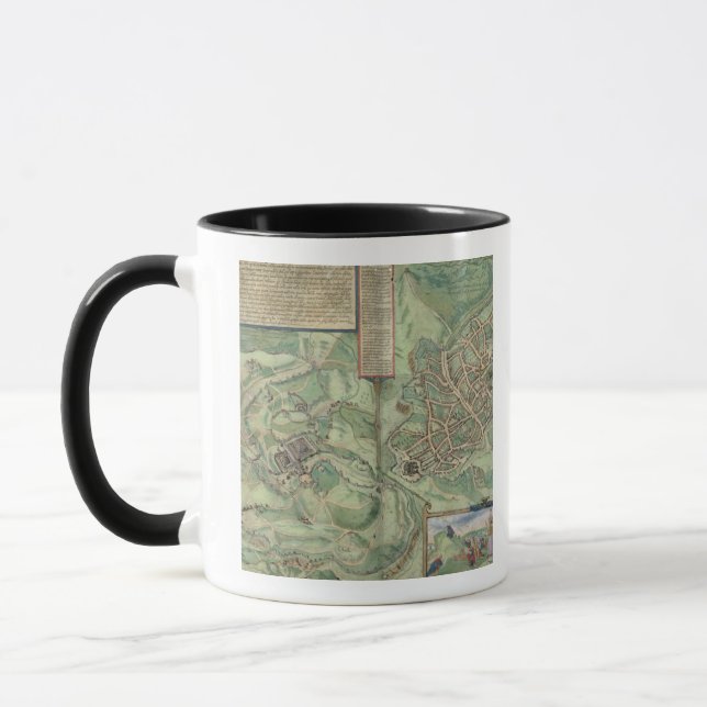 Caneca Mapa de Jerusalem, 'de Civitates Orbis Terrarum (Esquerda)