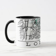Caneca Mapa de Londres