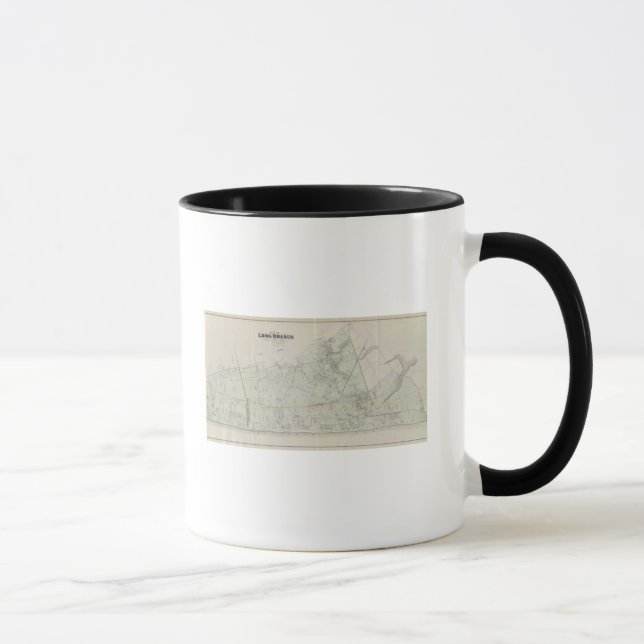 Caneca Mapa de Long Branch, NJ (Direita)