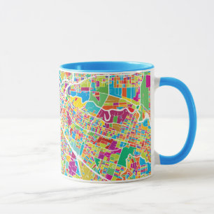 Caneca Mapa de néon de Houston, Texas