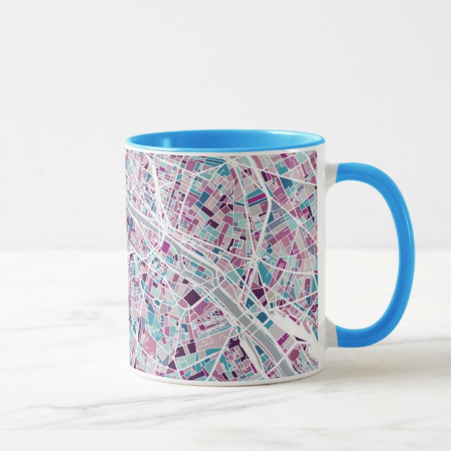 Caneca Mapa de Paris France (Direita)