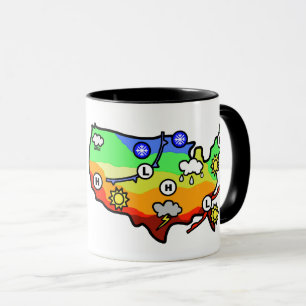 Caneca Mapa de Previsão dos EUA e Mug de Nome