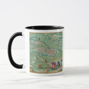 Caneca Mapa de Raab, de "Civitates Orbis Terrarum" pelo