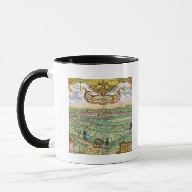 Caneca Mapa de Regensburg, 'de Civitates Orbis Terrarum (Esquerda)
