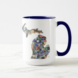 Caneca Mapa de Ringer Mug para Placa de Licença de Michig