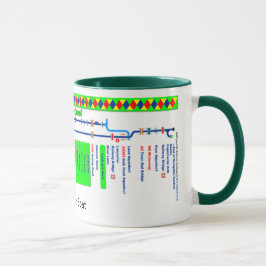 Caneca Mapa de rota do canal de Lancaster