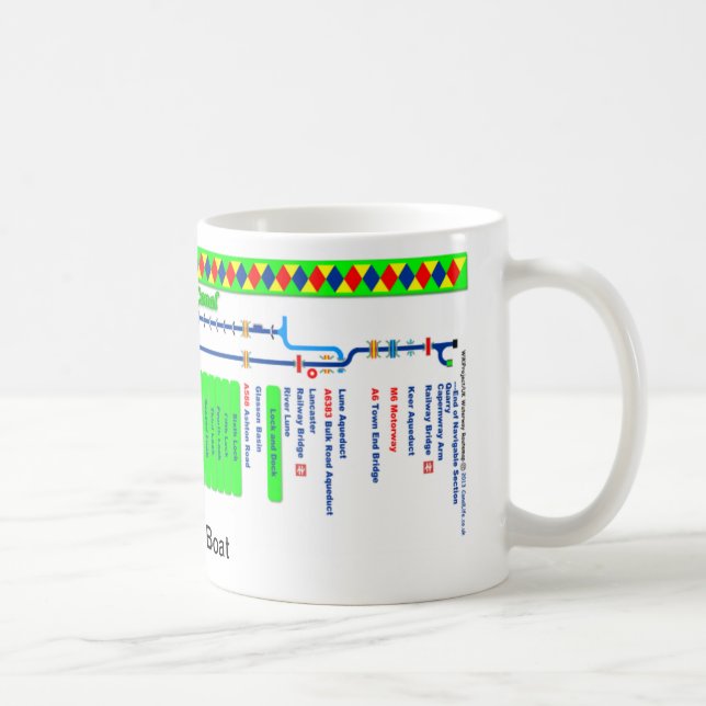 Caneca Mapa de rota do canal de Lancaster (Direita)