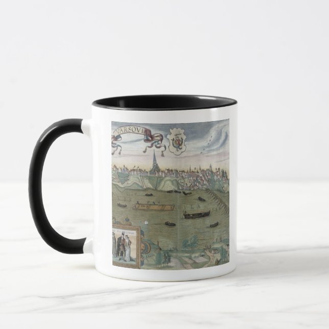 Caneca Mapa de Varsóvia, de "Civitates Orbis Terrarum" (Esquerda)