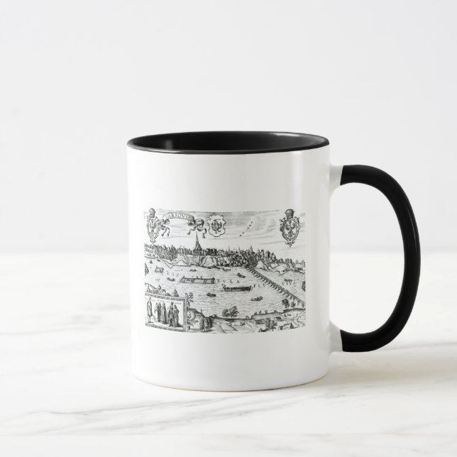 Caneca Mapa de Varsóvia, de "Civitates Orbis Terrarum" (Direita)