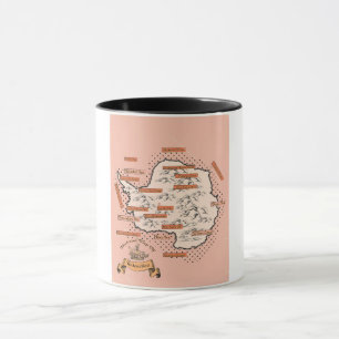 Caneca Mapa de viagem ilustrado Antártida