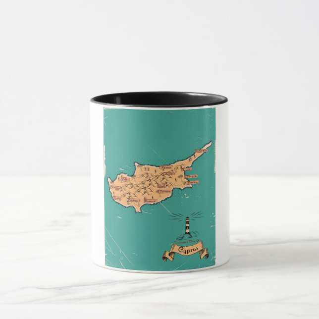 Caneca Mapa de viagem ilustrado Chipre (Centro)