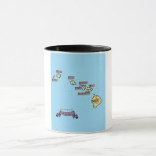 Caneca Mapa de viagem ilustrado do Havaí