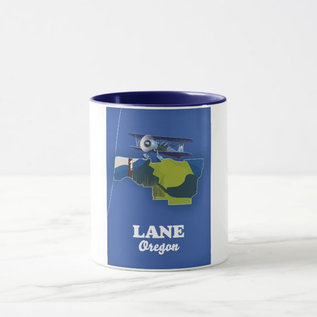 Caneca Mapa de viagem Lane Oregon (Centro)