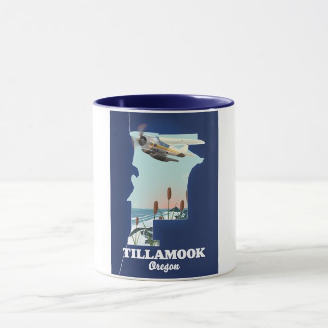 Caneca Mapa de viagem Tillamook Oregon (Centro)