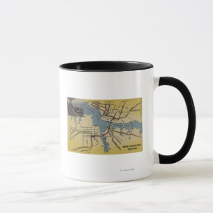Caneca Mapa detalhado do túnel da ponte de