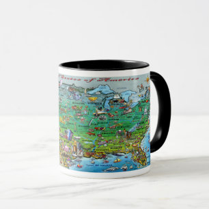 Caneca Mapa diverso dos EUA