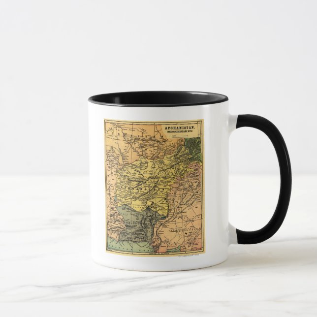 Caneca Mapa do Afeganistão e dos países circundantes (Direita)